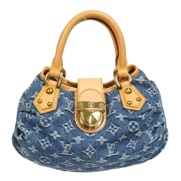 Louis Vuitton, Bags, Authenticity Guarantee Louis Vuitton Pleaty Handbag  Purse Indigo Monogram Denim